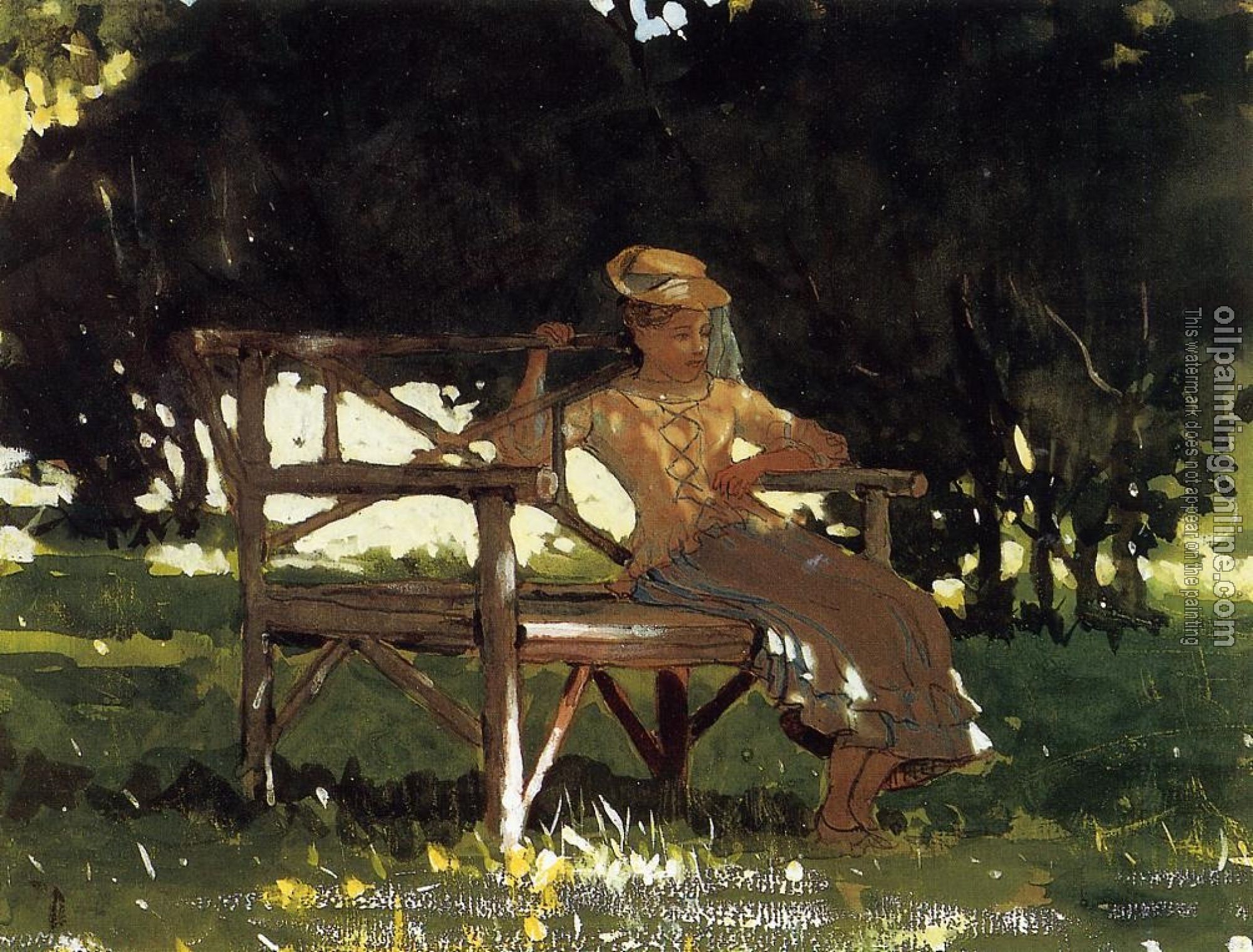 Homer, Winslow - Woman on a Bench